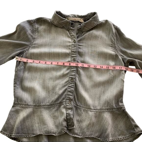 Via Penny Lane Reworked Apparel | Journey Graphic Gray Button Up Shirt Small - Picture 8 of 12